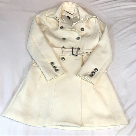 White House Black Market Jackets & Blazers - WHBM WHITE BELTED TRENCH COAT SIZE SMALL